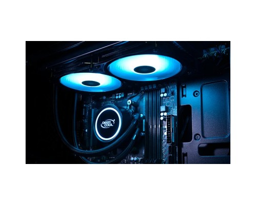 Комплект водяного охлаждения DEEPCOOL GAMMAXX L240 RGB V2 LGA20XX/LGA1366/LGA115X/AM4/AM3/+/AM2/+/FM2/+/FM1 (6шт/кор,TDP 200W, RGB Lighting, Anti-Leak edition, PWM, DUAL FAN) RET