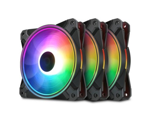 Вентилятор DEEPCOOL CF120 PLUS (3 IN 1) RGB 120x120x25мм (16шт./кор, PWM, Addresable RGB подсветка, 500-1800об/мин) Retail