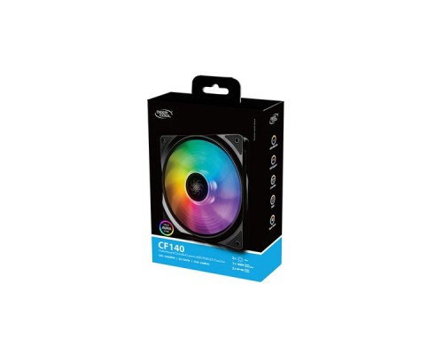 Вентилятор DEEPCOOL CF140 (2 IN 1) RGB 140x140x26мм (12шт./кор, 2xCF140, PWM, Addresable RGB подсветка, 500-1200об/мин) Retail