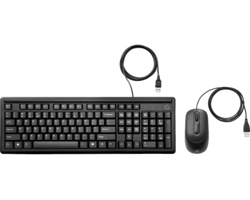 Комплект (клавиатура+мышь) Keyboard and mouse HP 160 Wired RUSS (black) cons