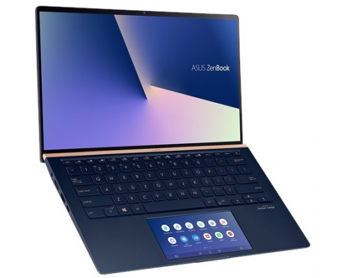 Ноутбук ASUS Zenbook 14 UX434FQ-A5037T Core i7-10510U/16Gb/1Tb SSD/Nvidia MX350 2Gb/14,0 FHD 1920x1080 AG/WiFi/BT/HD IR/Windows 10 Home/1.26Kg/Royal Blue/ScreenPad 2.0/Sleeve+RG45 Gigabit to USB cable