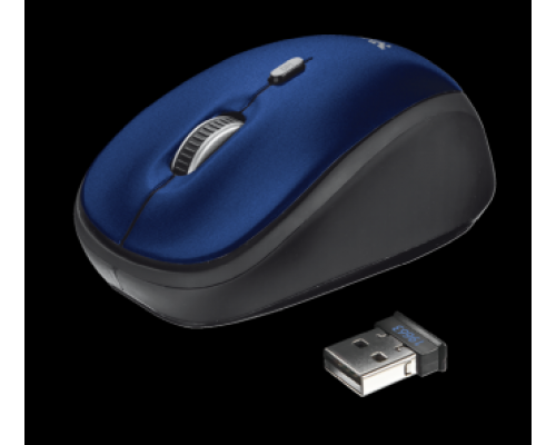 Мышь Trust Wireless Mouse Yvi, USB, 800-1600dpi, Blue, подходит под обе руки [19663]