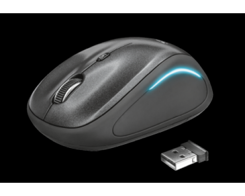 Мышь Trust Wireless Mouse Yvi FX, USB, 800-1600dpi, Illuminated, Black [22333]