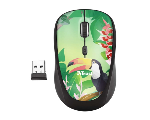 Мышь Trust Wireless Mouse Yvi, USB, 800-1600dpi, Black, подходит под обе руки, Toucan [23389]