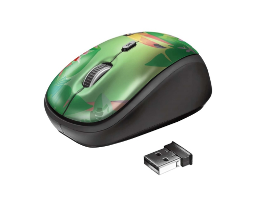 Мышь Trust Wireless Mouse Yvi, USB, 800-1600dpi, Black, подходит под обе руки, Toucan [23389]