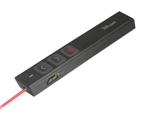 Мышь Trust Wireless Presenter Sqube Ultra-Slim, USB, Laser-Red, Black [21946]