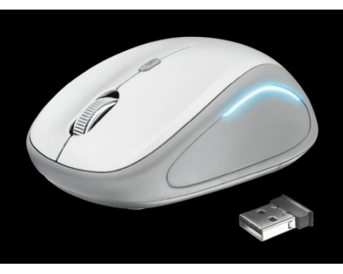 Мышь Trust Wireless Mouse Yvi FX, USB, 800-1600dpi, Illuminated, White [22335]