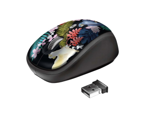 Мышь Trust Wireless Mouse Yvi, USB, 800-1600dpi, Black, подходит под обе руки, Parrot [23387]