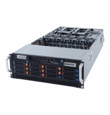 Платформа системного блока G492-Z51 (rev. 100) HPC Server - 4U DP 10 x Gen4 GPU Server ( Broadcom solution)   8-Channel RDIMM/LRDIMM DDR4 per processor, 32 x DIMMs / 3 x 80 PLUS Platinum 2200W redundant PSU / 2 x 10Gb/s BASE-T LAN ports (Intel® X550-