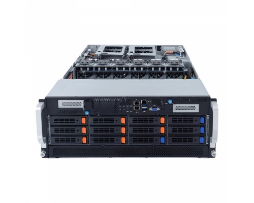 Платформа системного блока G492-Z51 (rev. 100) HPC Server - 4U DP 10 x Gen4 GPU Server ( Broadcom solution)   8-Channel RDIMM/LRDIMM DDR4 per processor, 32 x DIMMs / 3 x 80 PLUS Platinum 2200W redundant PSU / 2 x 10Gb/s BASE-T LAN ports (Intel® X550-