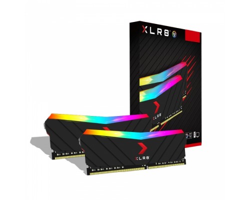 Модуль памяти 32GB PNY DDR4 3200 DIMM XLR8 EPIC-X RGB Gaming Memory [MD32GK2D4320016XRGB] Non-ECC, CL16, 1.35V, Heat Shield, XMP 2.0, Kit (2x16GB), RTL , (638379)