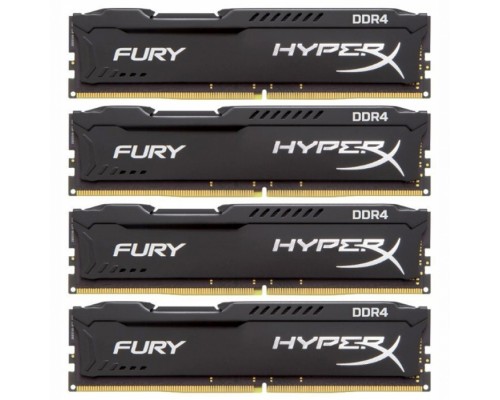 Модуль памяти 32GB Kingston DDR4 3600 DIMM HyperX FURY Black  HX436C17FB3K4/32 Non-ECC, CL17, 1.35V, KIT 4x8Gb , 1Rx8, RTL, (302561)