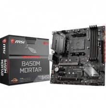 Материнская плата B450M MORTAR, Socket AM4, AMD® B450, 4xDDR4-2667, 2xPCI-Ex16x, 2xPCI-Ex1x, HDMI+DP, 4xSATA3(RAID 0/1/10), 2xM.2, 8 Ch Audio, GLan, (2+4)xUSB2.0, (5+3)xUSB3.1, 1xUSB3.1 Type-C™, 1xPS/2, mATX, RTL                                      