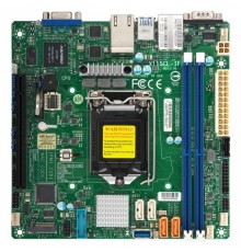 Материнская плата Supermicro MBD-X11SCL-IF-O Intel® C242 chipset, Up to 64GB DDR4 2666MHz ECC UDIMM, 2DIMM slots, Dual GbE LAN with Intel® i210-AT,4 SATA3 (6Gbps); RAID 0, 1, 5, 10,M.2 NGFF connector,M.2 Interface: 1 SATA/PCI-E 3.0 x4,Form Factor: 22