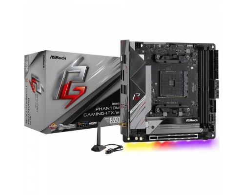 Материнская плата B550 PHANTOM GAMING-ITX/AX, Socket AM4, AMD B550, 2xDDR4-3200, HDMI+DP, 1xPCI-Ex16, 4xSATA3(RAID 0/1/10), 2xM.2, 8 Ch Audio, 1x2.5GLan, WiFi, (0+2)xUSB2.0, (5+2)xUSB3.2, (1+1)xUSB3.2 Type-C™, 1xPS/2, Mini-ITX, RTL