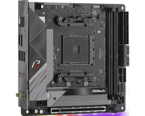 Материнская плата B550 PHANTOM GAMING-ITX/AX, Socket AM4, AMD B550, 2xDDR4-3200, HDMI+DP, 1xPCI-Ex16, 4xSATA3(RAID 0/1/10), 2xM.2, 8 Ch Audio, 1x2.5GLan, WiFi, (0+2)xUSB2.0, (5+2)xUSB3.2, (1+1)xUSB3.2 Type-C™, 1xPS/2, Mini-ITX, RTL