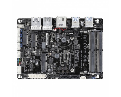 Материнская плата GA-SBC7100, Intel® Core™ i3-7100U (2.4 GHz), 2xDDR4-2133 SO-DIMM, HDMI+DP+LVDS, 2xSATA3, 1xMSATA, 1xM.2, 2 Ch Audio, 2xGLan, (0+4)xUSB2.0, (4+0)xUSB3.1, SBC, RTL