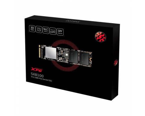 Жесткий диск SSD M.2 2280 512GB ADATA XPG SX8100 Client SSD [ASX8100NP-512GT-C] PCIe Gen3x4 with NVMe, 3500/1900, IOPS 300/240K, MTBF 2M, 3D TLC, 320TBW, 0,34DWPD, NVMe 1.3, RTL