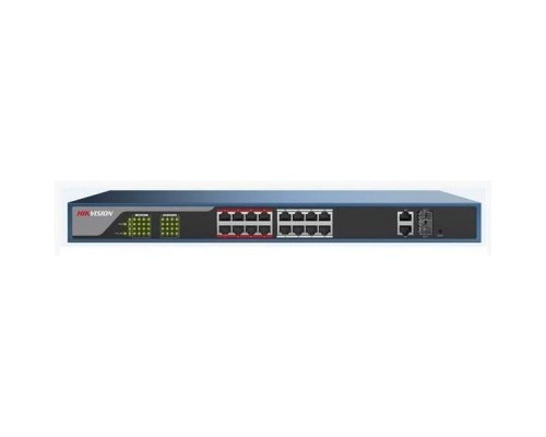 Коммутатор 16PORT 10/100M POE 2SFP DS-3E1318P-E HIKVISION