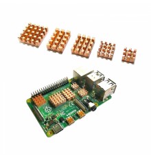 Набор радиаторов ACD  5 in 1 Pure Copper HeatSink (15x10x4мм, 14x14x4мм, 13x11x4мм, 9x9x4мм и 7x7x4мм) for Raspberry 4B комплект из 5 шт, RA603                                                                                                           