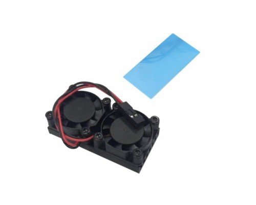 Два вентилятора с радиатором   ACD  Double Fans (25*25*7mm) + Radiator (50*25*5mm) for Raspberry Pi 3B+/4B (RASP3409) RA535