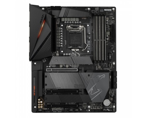 Материнская плата Z590 AORUS PRO AX, Socket 1200, Intel®Z590, 4xDDR4-3200, DP, 3xPCI-Ex16, 6xSATA3(RAID 0/1/5/10), 4xM.2, 8Ch Audio, 2.5GLan, WiFi, (4+4)xUSB2.0, (8+2)xUSB3.2, (1+1)xUSB3.2 Type-C™, ATX, RTL,