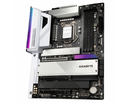 Материнская плата Z590 VISION G, Socket 1200, Intel®Z590, 4xDDR4-3200, HDMI+DP, 3xPCI-Ex16, 6xSATA3(RAID 0/1/5/10), 4xM.2, 8Ch Audio, 2.5GLan, (2+4)xUSB2.0, (6+2)xUSB3.2, (2+1)xUSB3.2 Type-C™, 1xPS/2, ATX, RTL,