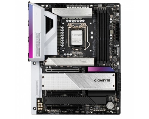 Материнская плата Z590 VISION G, Socket 1200, Intel®Z590, 4xDDR4-3200, HDMI+DP, 3xPCI-Ex16, 6xSATA3(RAID 0/1/5/10), 4xM.2, 8Ch Audio, 2.5GLan, (2+4)xUSB2.0, (6+2)xUSB3.2, (2+1)xUSB3.2 Type-C™, 1xPS/2, ATX, RTL,