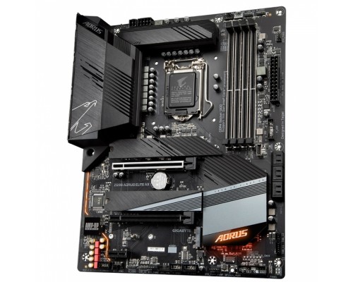 Материнская плата Z590 AORUS ELITE AX, Socket 1200, Intel®Z590, 4xDDR4-3200, DP, 2xPCI-Ex16, 1xPCI-Ex1, 6xSATA3(RAID 0/1/5/10), 3xM.2, 8Ch Audio, 2,5GLan, WiFi, (4+4)xUSB2.0, (5+2)xUSB3.2, (1+1)xUSB3.2 Type-C™, ATX, RTL,