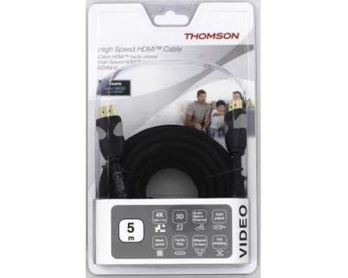 Кабель аудио-видео Thomson High Speed HDMI (m)/HDMI (m) 5м. феррит.кольца Позолоченные контакты черный (00132108)