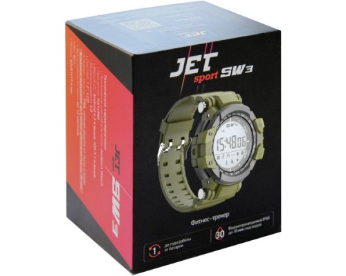 Смарт-часы JET SPORT SW-3 зеленый, монохромный LCD 1.2