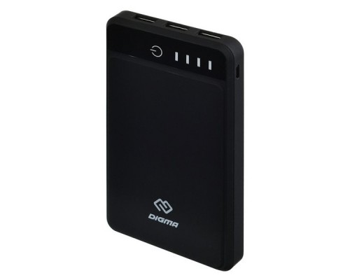 Мобильный аккумулятор Digma DG-10000-3U-BK Li-Pol 10000mAh 3A черный 3xUSB материал пластик