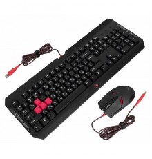 Клавиатура + мышь A4Tech Bloody Q1100 (Q100+S2) клав:черный/красный мышь:черный/красный USB Multimedia                                                                                                                                                    