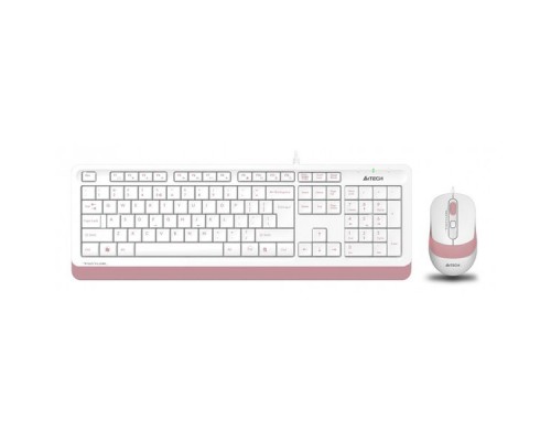 Клавиатура + мышь A4Tech Fstyler F1010 клав:белый/розовый мышь:белый/розовый USB Multimedia