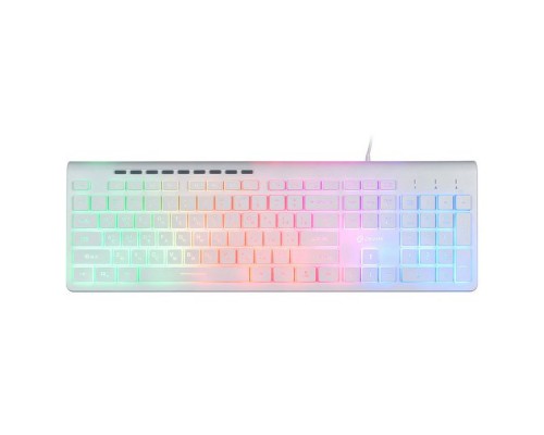 Клавиатура Оклик 490ML белый USB slim Multimedia LED