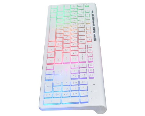 Клавиатура Оклик 490ML белый USB slim Multimedia LED