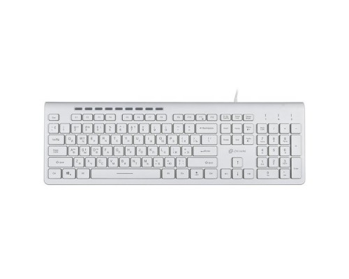 Клавиатура Оклик 490ML белый USB slim Multimedia LED