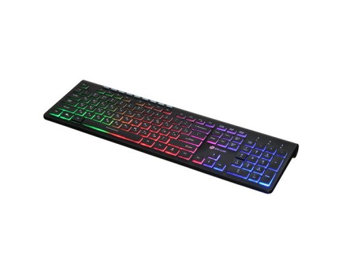 Клавиатура Оклик 490ML белый USB slim Multimedia LED