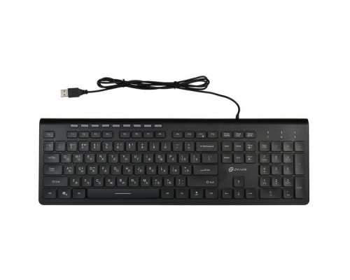 Клавиатура Оклик 490ML белый USB slim Multimedia LED