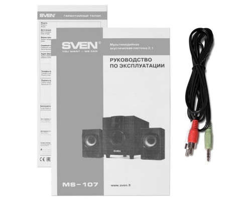 Колонки Sven MS-107 2.1 черный 10Вт