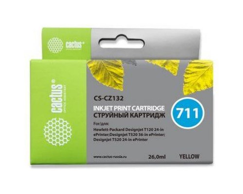 Картридж YELLOW NO.711 26ML CS-CZ132 CACTUS