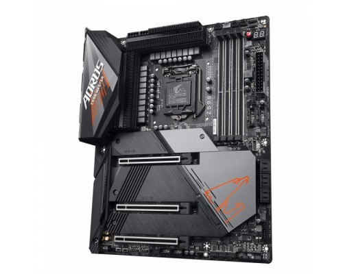 Материнская плата Z590 AORUS MASTER, Socket 1200, Intel®Z590, 4xDDR4-3200, DP, 3xPCI-Ex16, 6xSATA3(RAID 0/1/5/10), 3xM.2, 8Ch Audio, 10GLan, WiFi, (0+4)xUSB2.0, (9+4)xUSB3.2, (1+1)xUSB3.2 Type-C™, ATX, RTL,