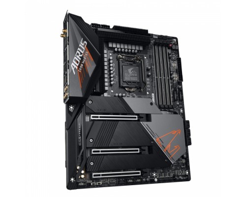 Материнская плата Z590 AORUS MASTER, Socket 1200, Intel®Z590, 4xDDR4-3200, DP, 3xPCI-Ex16, 6xSATA3(RAID 0/1/5/10), 3xM.2, 8Ch Audio, 10GLan, WiFi, (0+4)xUSB2.0, (9+4)xUSB3.2, (1+1)xUSB3.2 Type-C™, ATX, RTL,