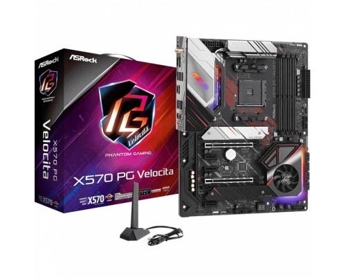 Материнская плата X570 PG VELOCITA, Socket AM4, AMD X570, 4xDDR4-3200, HDMI+DP, 2xPCI-Ex16, 3xPCI-Ex1, 8xSATA3(RAID 0/1/10), 2xM.2, 8 Ch Audio, 1x2.5GLan, WiFi, (0+4)xUSB2.0, (7+4)xUSB3.2, (1+1)xUSB3.2 Type-C™, 1xPS/2, ATX, RTL