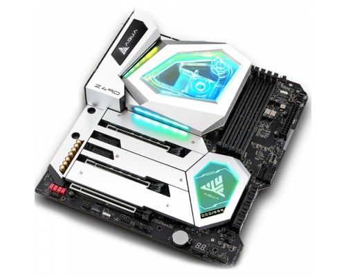 Материнская плата Z490 AQUA, Socket 1200, Intel®Z490, 4xDDR4-2933, HDMI, 3xPCI-Ex16, 2xPCI-Ex1, 8xSATA3(RAID 0/1/5/10), 3xM.2, 8 Ch Audio, 1x2,5GLan, 1x10GLan, WiFi, (0+2)xUSB2.0, (7+4)xUSB3.2, (3+1)xUSB3.2 Type-C™, 1xPS/2, ATX, RTL