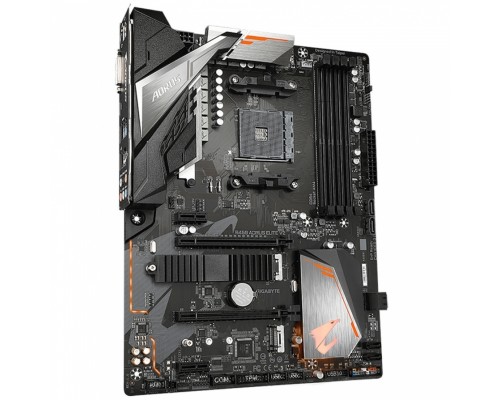 Материнская плата B450 AORUS ELITE V2, Socket AM4, AMD B450, 4xDDR4-2933, DVI-D+HDMI, 2xPCI-Ex16, 2xPCI-Ex1, 6xSATA3(RAID 0/1/10), 2xM.2, 8 Ch Audio, GLan, (4+4)xUSB2.0, (4+1)xUSB3.1, 1xPS/2, ATX, RTL