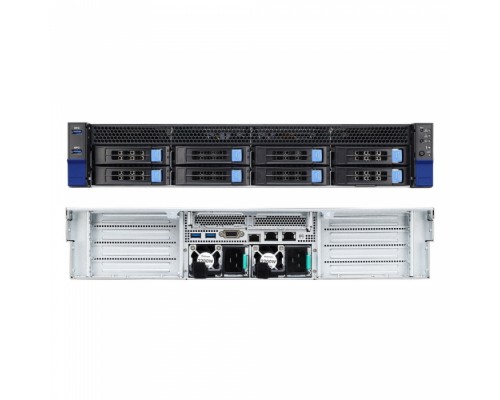 Платформа TYAN B8251T83E8HR-2T-N 2U 4-GPU HPC Server barebone, Dual-Socket AMD EPYC™ 7002 (Rome), 16 DIMM slots, PCIe Gen 4.0 support, Support up to 4DW / 8 SW GPU cards, 8 3.5