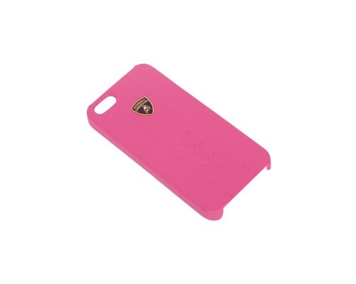 Кожаный клип-кейс для iPhone 5/5S Lamborghini Performate-D1 (розовый)