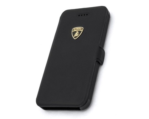 Кожаная кейс-книжка Lamborghini  Diablo для iPhone 5C (черная)