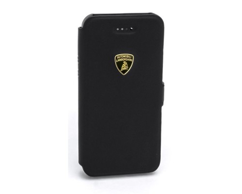 Кожаная кейс-книжка Lamborghini  Diablo для iPhone 5C (черная)